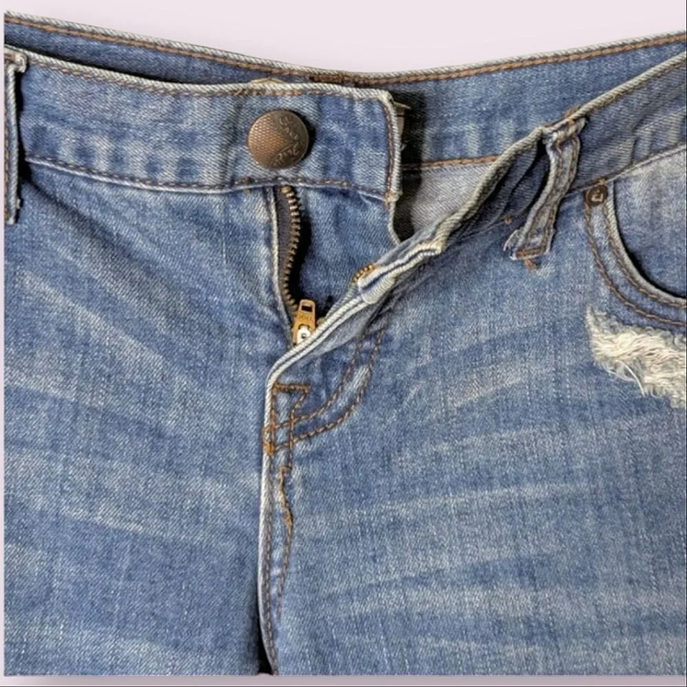 Free People Low Rise Stretch Denim Cuffed Bermuda Shorts size 26